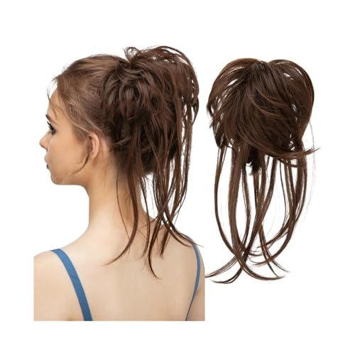 Haarteil Synthetische elastische Messy Bun Haarteile natürliche Welle Scrunchie Pferdeschwanz Haarverlängerungen for Frauen Täglicher Gebrauch(Medium Brown) von CJHFR472SG