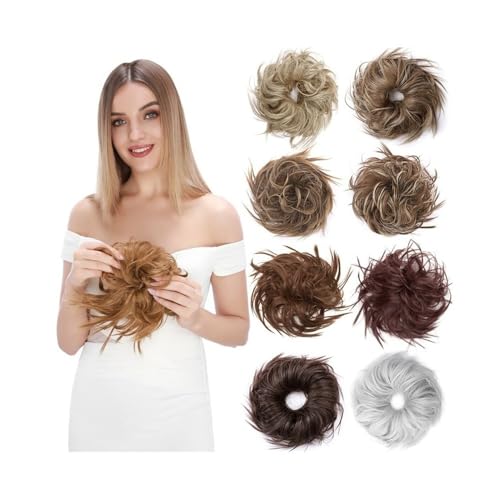 Haarteil Synthetisches Haarteil mit unordentlichem Dutt, gewellt, lockig, elastisch, Chignon, dicke Hochsteckfrisur, Haarteile for Frauen und Mädchen Täglicher Gebrauch(6AH613) von CJHFR472SG