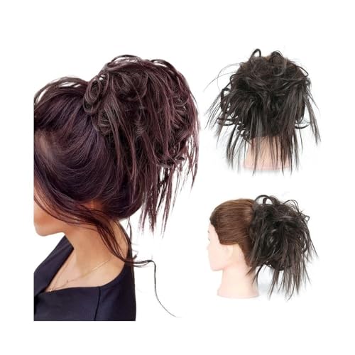 Haarteil Unordentlicher Haarknoten, synthetisches Haarteil mit elastischem Band, zerzauste Hochsteckfrisur, Haargummis, Verlängerung for Frauen und Mädchen Täglicher Gebrauch(4A) von CJHFR472SG