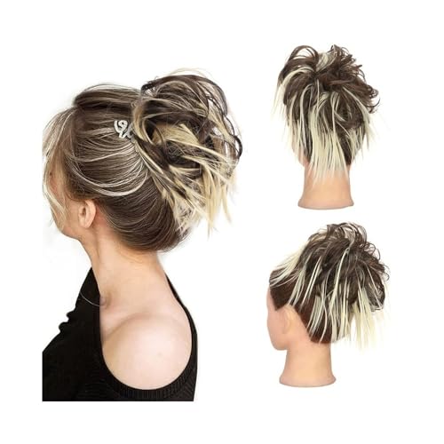 Haarteil Unordentlicher Haarknoten, synthetisches Haarteil mit elastischem Band, zerzauste Hochsteckfrisur, Haargummis, Verlängerung for Frauen und Mädchen Täglicher Gebrauch(6H613) von CJHFR472SG