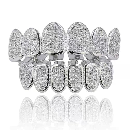 Diamant Silber Grillz Gold Zähne Grills für Zähne Diamant Vampir Zähne Grillz Vergoldet Glänzend Hip Hop Zähne Grillz Diamant Gold Grillz, Medium, Nicht-Edelmetall, Zirkonia Diamant Silber Grillz Gold Zähne Grills für Zähne Diamant Vampir Zähne Grillz Vergoldet Glänzend Hip Hop Zähne Grillz Diamant Gold Grillz, Medium, Nicht-Edelmetall, Zirkonia von CJKDXDH