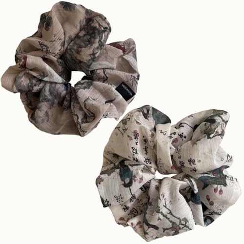 Große Netz-Haargummis für Damen und Mädchen, elegante Haargummis im chinesischen Stil, weich, elastisch, Pferdeschwanz-Halter, Haargummis, modisches Haargummi, dekoratives Haar-Zubehör (mehrfarbig) von CJKDXDH