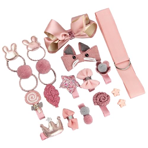 Haarspangen Set Schleife Haarspangen Haarbänder Plüsch Gummibänder Hutform Haarspangen Mädchen Kopfbedeckung Kinder Haarspangen 18 Stück von CJKDXDH