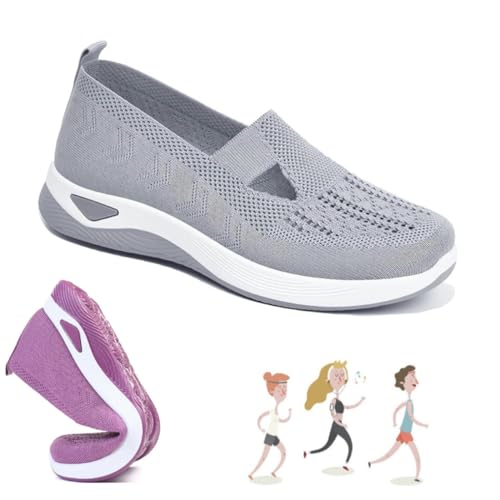 Go Walking Slip on Foam Shoes,Women's Woven Orthopedic Breathable Soft Shoes,Hands Free Orthopedic Stretch for Women Arch Support,Comfortable Mesh Stretch Sneakers,Lightweight (07#,38) von CJKH