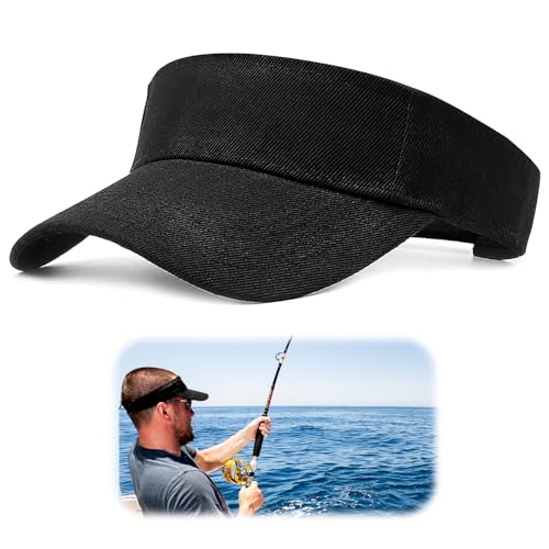 Unisex Visor Cap Sonnenhut, Baseballmütze Einstellbar Visor Sommer Schirmmütze für Damen und Herren, Stirnband mit Sonnenschutz für alle Freizeitaktivitäten wie Golf, Tennis, Radfahren (56-62CM) von CJMUQHEHH