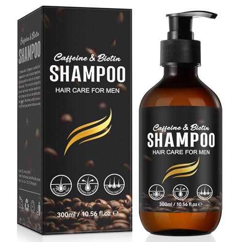 Coffein Shampoo (300ml),Koffein Shampoo with Biotin,shampoo herren haarausfall,Stärkt das Haar,Fördert das Haarwachstum,Reduziert Haarausfall,Haarpflege für Männer von CJXHJY