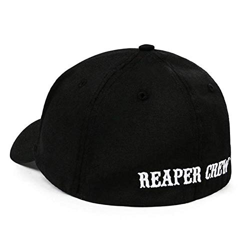 CJYTYM Baseball Caps Schwarzer Reaper Crew-Baseballmütze Bestickter Hut für Frauen Männer - Hip Hop Buchstaben Bestickter Hut von CJYTYM