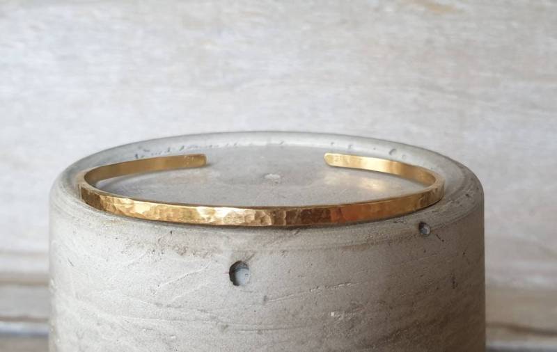 Gelbgold Manschette Armband-18K Schlicht Gold Armband-statement Armband-stacking Armband - Gold Armband von CJbijoux