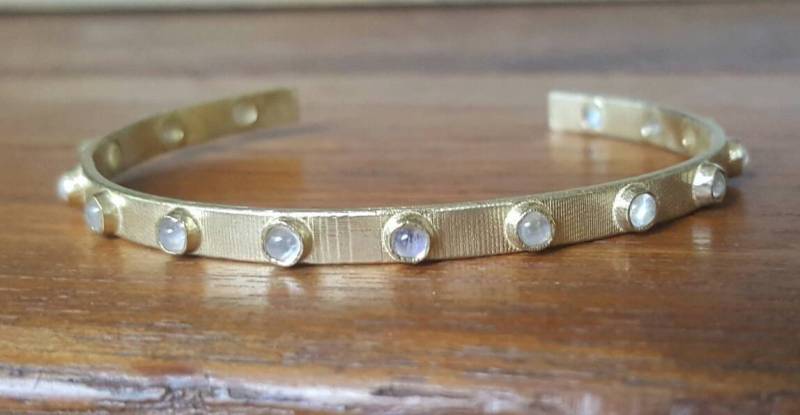Mondstein Manschette Armband - Gold Armband-Mondstein Armband-Manschette Armband-Mehrere Stein Armband-Stapeln Armband von CJbijoux