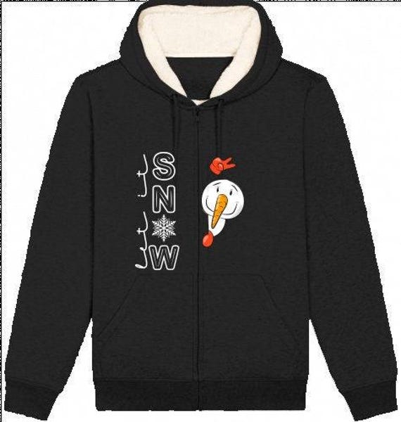 Let It Snow | Kuscheljacke Hoodie Lieblingsjacke Hygger Sherpa Stanley/Stella Unisex Sherpa Lined Sweatshirt Schneemann von CJsCraftySmile