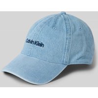 CK Calvin Klein Basecap in Denim-Optik in Metallic Blue, Größe 1 von CK Calvin Klein
