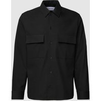 CK Calvin Klein Hemdjacke mit Brusttaschen in Black, Größe L von CK Calvin Klein