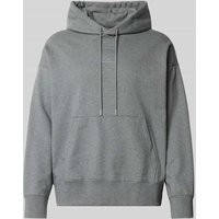 CK Calvin Klein Hoodie mit Label-Stitching Modell 'PREMIUM TERRY' in Mittelgrau Melange, Größe L von CK Calvin Klein
