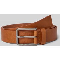 CK Calvin Klein Ledergürtel mit Dornschließe Modell 'WARMTH BUCKLE' in Cognac, Größe 100 von CK Calvin Klein