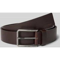 CK Calvin Klein Ledergürtel mit Dornschließe Modell 'WARMTH BUCKLE' in Dunkelbraun, Größe 85 von CK Calvin Klein