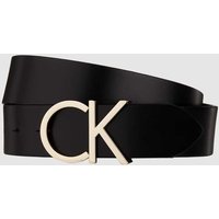 CK Calvin Klein Ledergürtel mit Label-Applikation in Black, Größe 100 von CK Calvin Klein