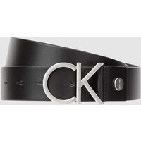 CK Calvin Klein Ledergürtel mit Label-Applikation in Black, Größe 75 von CK Calvin Klein