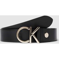 CK Calvin Klein Ledergürtel mit Label-Applikation in Black, Größe 85 von CK Calvin Klein