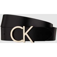 CK Calvin Klein Ledergürtel mit Label-Applikation in Black, Größe 75 von CK Calvin Klein