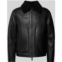 CK Calvin Klein Lederjacke mit Teddyfutter Modell 'SHEARLING' in Black, Größe L von CK Calvin Klein
