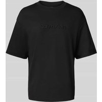 CK Calvin Klein Oversized T-Shirt mit Label-Stitching in Black, Größe M von CK Calvin Klein