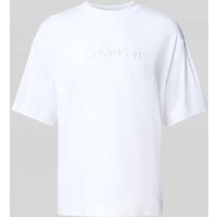 CK Calvin Klein Oversized T-Shirt mit Label-Stitching in Weiss, Größe XL von CK Calvin Klein