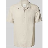 CK Calvin Klein Regular Fit Leinenhemd mit Reverskragen in Beige, Größe L von CK Calvin Klein