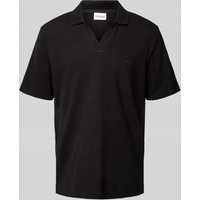 CK Calvin Klein Regular Fit Poloshirt im unifarbenen Design in Black, Größe XL von CK Calvin Klein