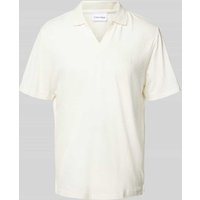 CK Calvin Klein Regular Fit Poloshirt im unifarbenen Design in Offwhite, Größe M von CK Calvin Klein