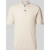 CK Calvin Klein Regular Fit Poloshirt im unifarbenen Design in Sand, Größe L von CK Calvin Klein