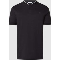CK Calvin Klein Regular Fit Poloshirt mit Stehkragen in Black, Größe M von CK Calvin Klein