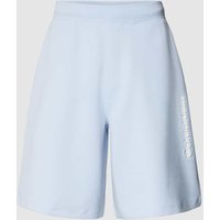 CK Calvin Klein Regular Fit Sweatshorts im unifarbenen Design in Hellblau, Größe L von CK Calvin Klein