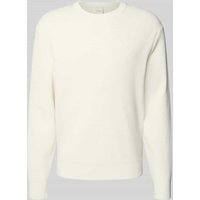 CK Calvin Klein Relaxed Fit Pullover in Strick-Optik Modell 'Texture' in Offwhite, Größe XL von CK Calvin Klein