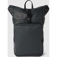 CK Calvin Klein Rucksack mit Allover-Logo-Muster Modell 'RUBBERIZED' in Black, Größe One Size von CK Calvin Klein