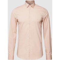 CK Calvin Klein Slim Fit Business-Hemd mit Label-Stitching Modell 'Bari' in Beige, Größe 38 von CK Calvin Klein