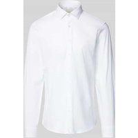 CK Calvin Klein Slim Fit Business-Hemd mit Label-Stitching Modell 'Bari' in Weiss, Größe 40 von CK Calvin Klein