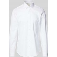 CK Calvin Klein Slim Fit Business-Hemd mit Label-Stitching in Weiss, Größe 43 von CK Calvin Klein