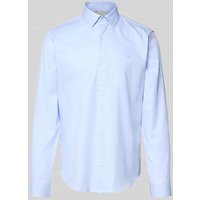 CK Calvin Klein Slim Fit Business-Hemd mit Logo-Stitching Modell 'Harrison' in Bleu, Größe 43 von CK Calvin Klein