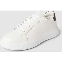 CK Calvin Klein Sneaker aus Leder mit Kontrastbesatz in Weiss, Größe 42 von CK Calvin Klein