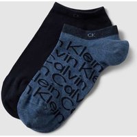 CK Calvin Klein Sneakersocken mit Label-Detail im 2er-Pack in Blau Melange, Größe 39/42 von CK Calvin Klein