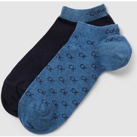 CK Calvin Klein Sneakersocken mit Label-Details im 2er-Pack in Blau Melange, Größe 39/42 von CK Calvin Klein