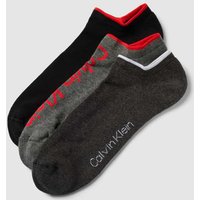 CK Calvin Klein Sneakersocken mit Label-Print im 3er-Pack in Dunkelgrau Melange, Größe 40/46 von CK Calvin Klein