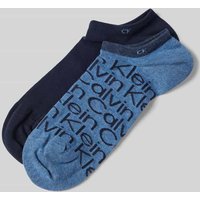 CK Calvin Klein Socken mit Label-Print im 2er-Pack in Blau Melange, Größe 39-42 von CK Calvin Klein