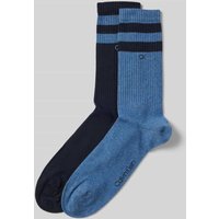 CK Calvin Klein Socken mit Label-Print im 2er-Pack in Blau Melange, Größe 43-46 von CK Calvin Klein