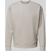 CK Calvin Klein Sweatshirt mit Label-Detail Modell 'TECH INTERLOCK' in Stein, Größe XXL von CK Calvin Klein