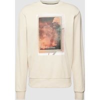 CK Calvin Klein Sweatshirt mit Label- und Motiv-Print Modell 'PHOTO' in Sand, Größe S von CK Calvin Klein