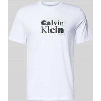 CK Calvin Klein T-Shirt mit Label-Print in Weiss, Größe L von CK Calvin Klein