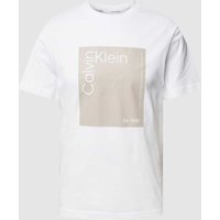 CK Calvin Klein T-Shirt mit Label-Print in Weiss, Größe XL von CK Calvin Klein