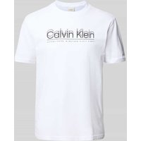 CK Calvin Klein T-Shirt mit Label-Print in Weiss, Größe XXL von CK Calvin Klein