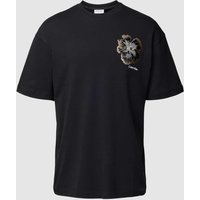 CK Calvin Klein T-Shirt mit Motiv-Stitching Modell 'NIGHT FLOWER' in Black, Größe S von CK Calvin Klein